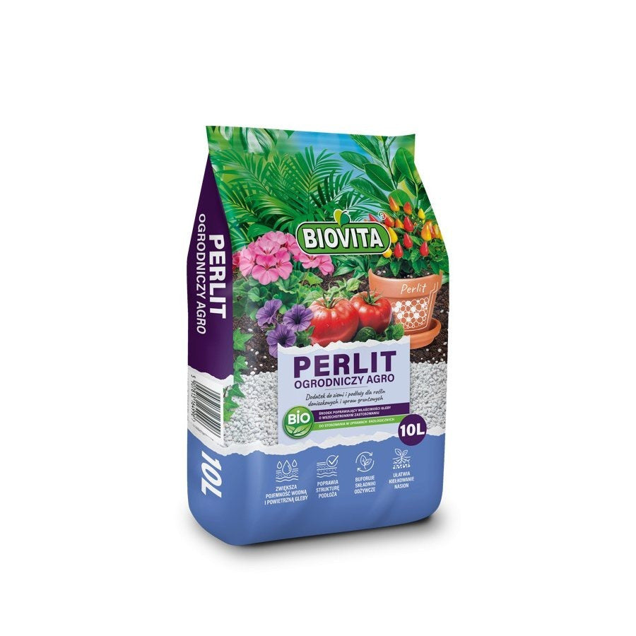 BIOVITA Perlite 10L - Perlite pour Plantes pour Amélioration du Substrat du Sol - 3-6Mm - Amélioration du Sol - Substrat de Stockage d'Humidité - Idéal pour Jardin et Plantes d'Intérieur