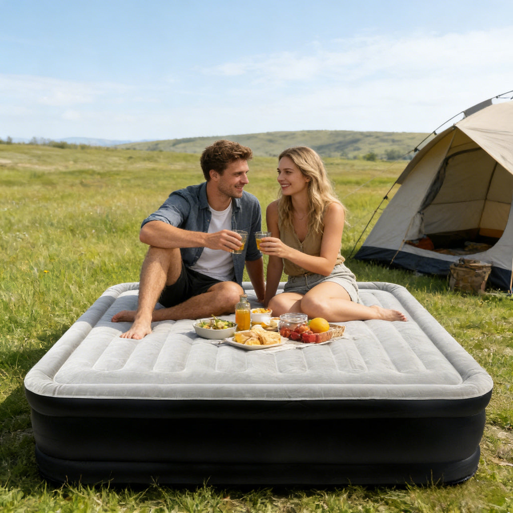 Matelas de camping, matelas pneumatique, literie d'extérieur, matelas gonflable auto-gonglant pour 1/2 personnes, gonflage rapide, pour équipement de camping et de randonnée