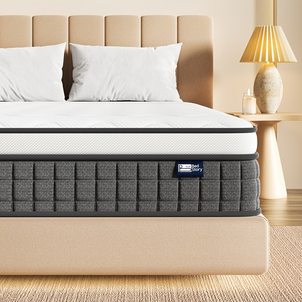 Matelas à ressorts de poche Bedstory H3/H4 - 20 cm de hauteur, mousse et housse respirante, isolation des mouvements et soutien de la posture corporelle