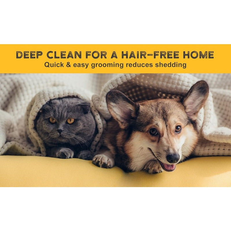 Gants de toilettage et de bain pour animaux de compagnie - Gants anti-peluches adaptés aux animaux avec des poils longs et courts, efficaces pour enlever les poils des chats, des chiens et des chevaux (Jaune)