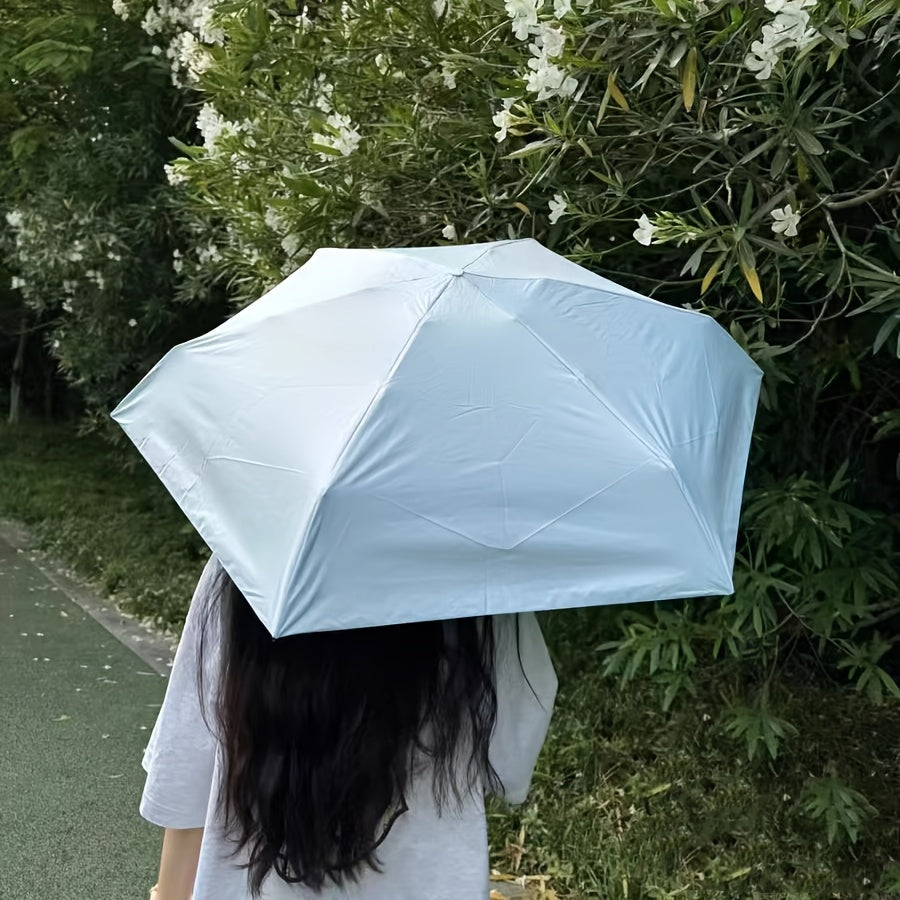 MEI QI LIN Petit Parapluie Mini avec Étui Design Léger et Compact Idéal pour Voyage Léger et Portable Parasol Extérieur Parapluie Solaire 86,36 cm, Exclusivement pour Femmes