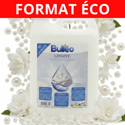 Lessive Musc Blanc 5L – Parfum Intense, 180 Lavages – Lessive Concentrée Pas Cher Livraison Rapide - Bulleo