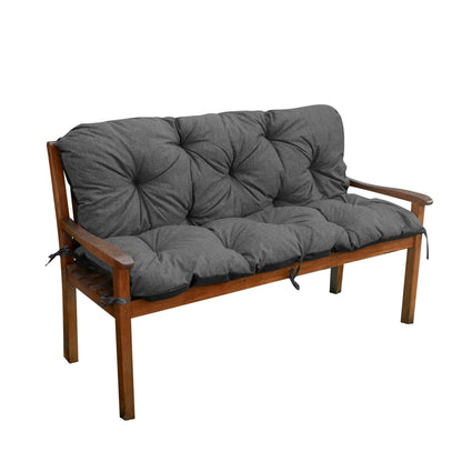 Coussin de Banc de Jardin, Coussin d'Assise et de Dossier, pour 1/2/3 Personnes, Coussin Rembourré avec Sangles, pour Intérieur/Extérieur, Coussin de Banc pour Banc v2