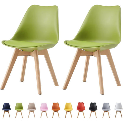 Ensemble de 2 chaises de salle à manger MCC Direct, chaise de cuisine, chaise de bureau, chaise de salon, chaise coquille de designer Eva, disponible en 7 couleurs