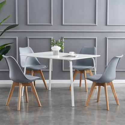 Ensemble de 4 chaises de salle à manger MCC Direct, chaises de cuisine, chaises de bureau, chaise coquille de designer, "Eva" disponible en 7 couleurs tendance
