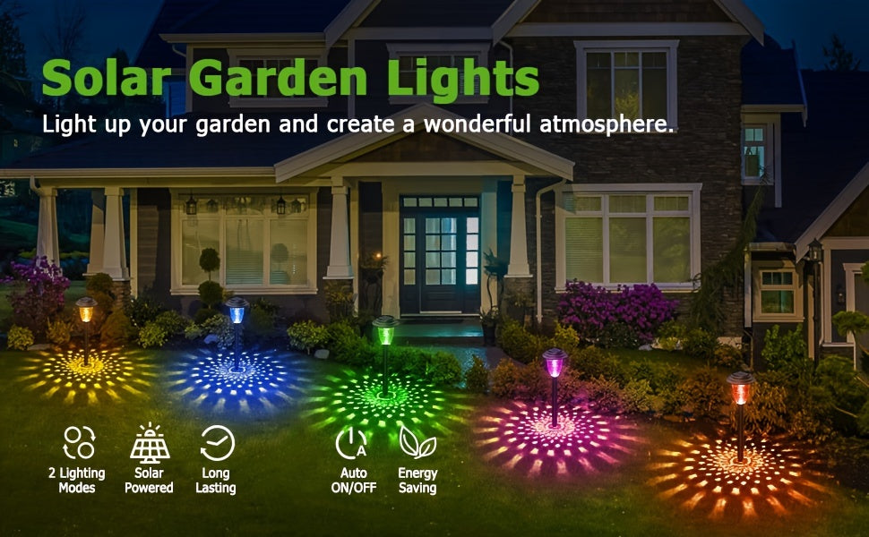 8 pièces Lumières Solaire Extérieure Améliorées, Lumières de Jardin Solaire Lumineuses, Lumières Solaire Extérieure Automatique Marche/Arrêt, pour Jardin, Allées, Pelouse, Terrasse, Chemins