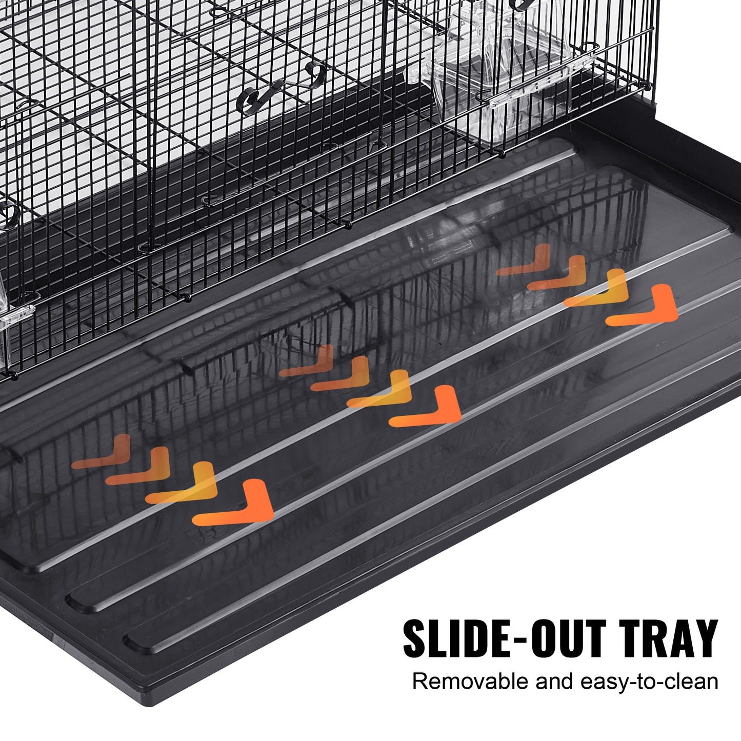 Cage à oiseaux VEVOR 30 pouces, grande cage en métal pour perruches ondulées, calopsittes, petits perroquets, perruches, inséparables, canaris, cage pour oiseaux de compagnie avec support roulant et bac à litière