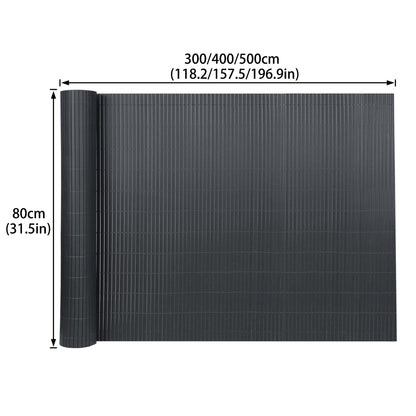 Clôture décorative de jardin en PVC, écran d'intimité en forme de W, écran d'intimité pour balcon avec attache-câble, anthracite, hauteur 80-200 cm, convient pour jardin et cour