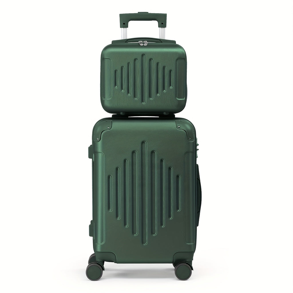 Ensemble de Bagages 2 pièces (20"+12") Valises de Voyage à Coques Rigides Portables et Légères avec Roues Pivotantes, Couleur Or Rosé, Noir, Gris Foncé