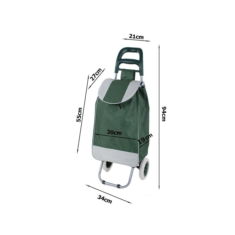 Chariot de courses pliable avec roues, robuste et spacieux, avec poche et poignées, pratique pour transporter des courses lourdes, base stable, grandes roues et poignée durable, en matériau imperméable, facile à nettoyer, poche pour verrouillage ou portef
