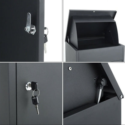 Boîte aux lettres grande taille pour courrier et colis, boîte de dépôt extérieure murale avec 2 clés