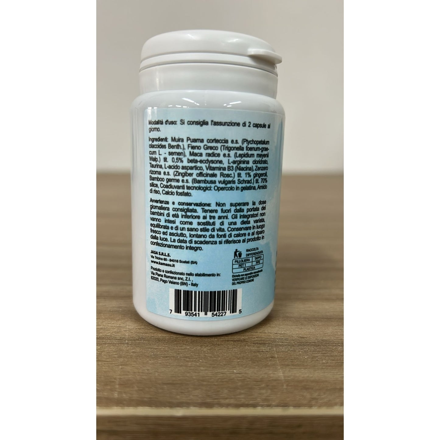 Compléments alimentaires pour hommes avec Maca péruvienne, Ginseng, Muira Puama, Argine, Taurine, Gingembre et Fenugrec – Formule en gélules – Fabriqué en Italie, 60 gélules