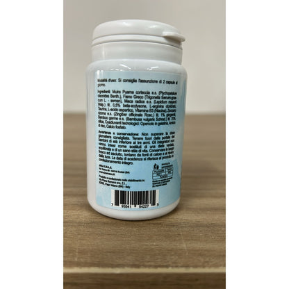 Compléments alimentaires pour hommes avec Maca péruvienne, Ginseng, Muira Puama, Argine, Taurine, Gingembre et Fenugrec – Formule en gélules – Fabriqué en Italie, 60 gélules