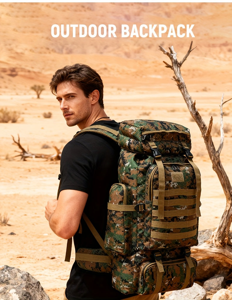 Sac à Dos Tactique 2 Pièces en Tissu Oxford Résistant pour Randonnée, Escalade, Camping, Voyage et Aventures en Plein Air – Grand Sac à Dos Polyvalent avec Multiples Compartiments et Poches, Idéal pour les Activités Extérieures et les Voyages