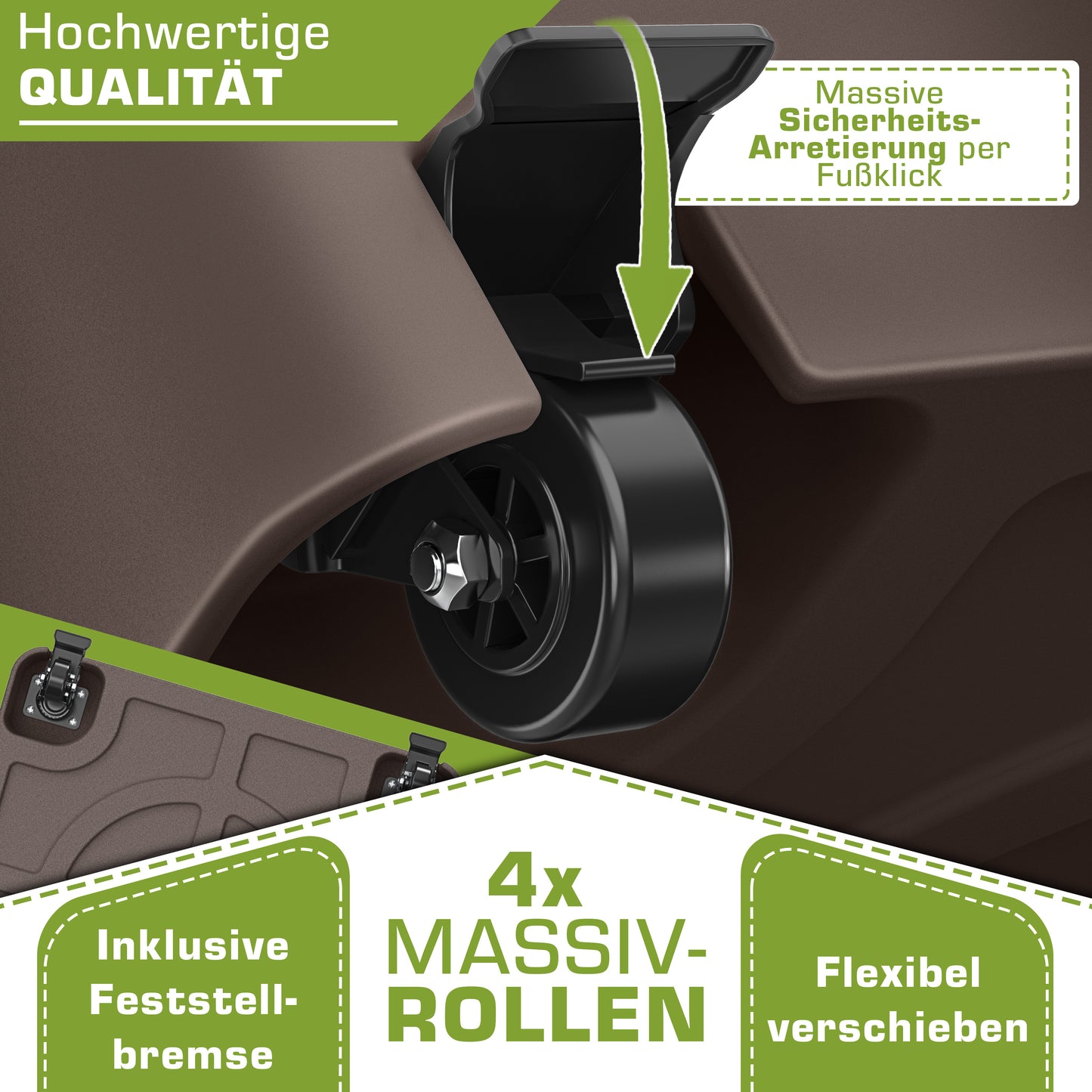 Tillvex® Support de Parasol GRAVIA avec Roues et Freins | Support de Parasol Remplissable 37 Litres / 56 kg | Adapté aux Parasols de Soleil et de Marché Ø 1,8-3,7 m | Roulable, Résistant aux Intempéries et aux UV pour Balcon, Terrasse, Jardin, Petits et G