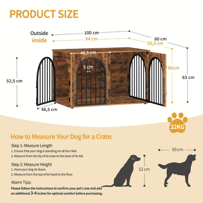 Cage pour chien, 100 cm pour animaux et maison – vue détaillée 2