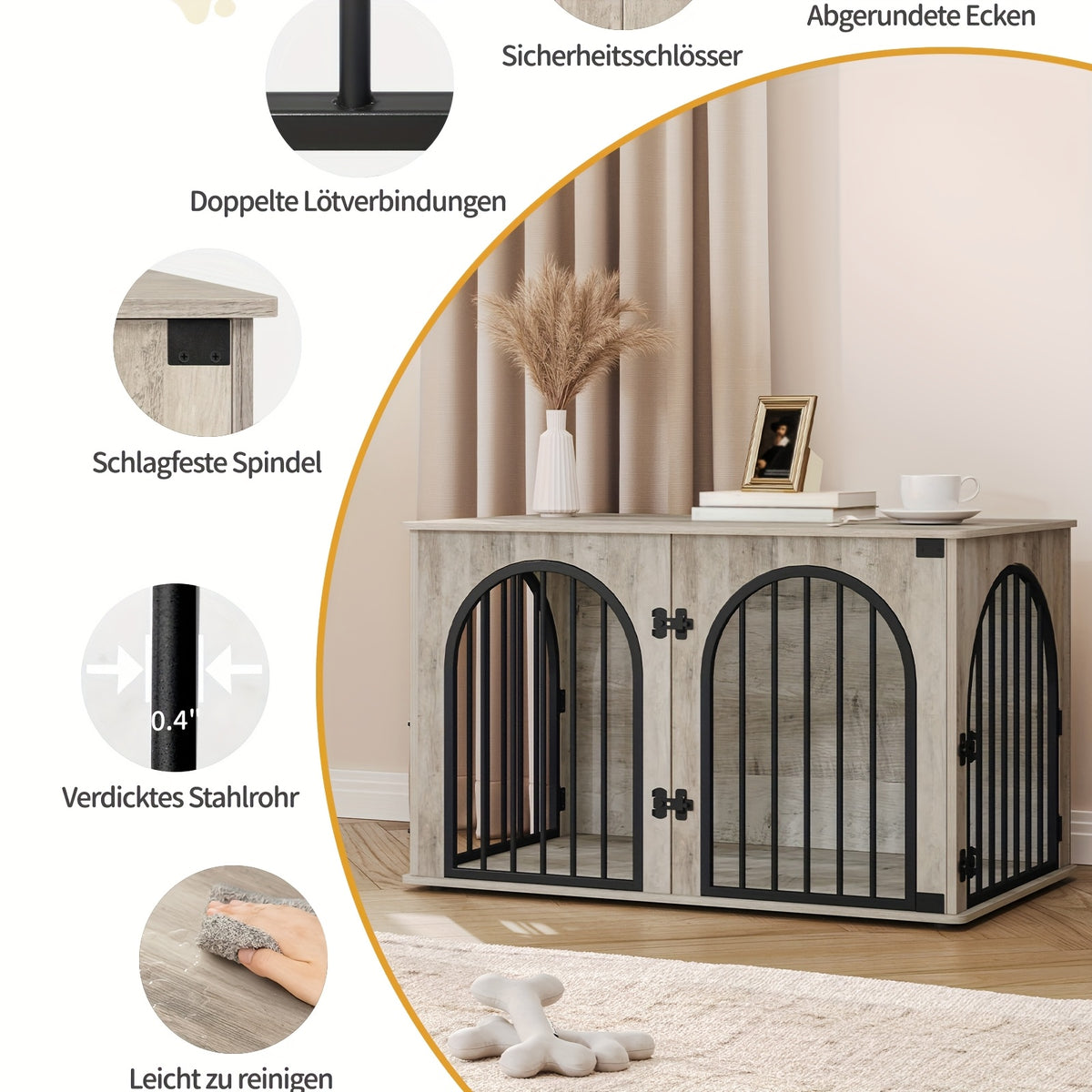 Cage pour chien, 100 cm pour animaux et maison – vue détaillée 8