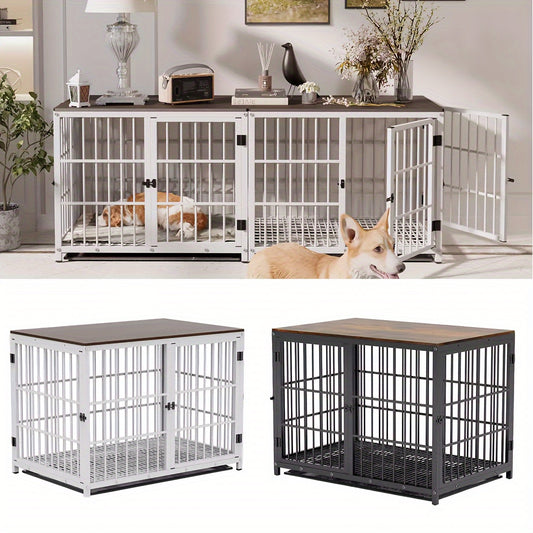 Cage pour chien, bois pour animaux et maison – vue principale