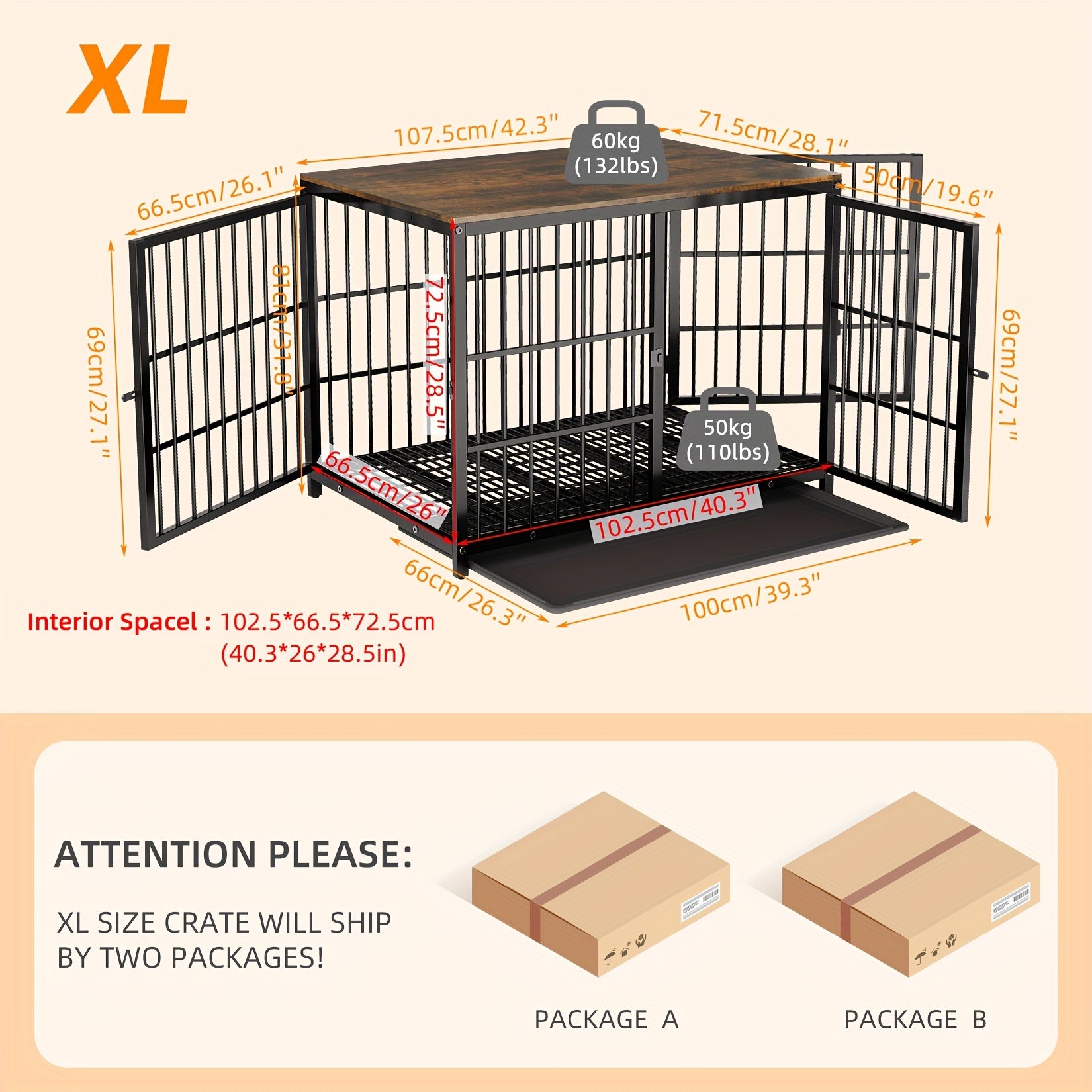 Cage pour chien, bois pour animaux et maison – vue détaillée 2