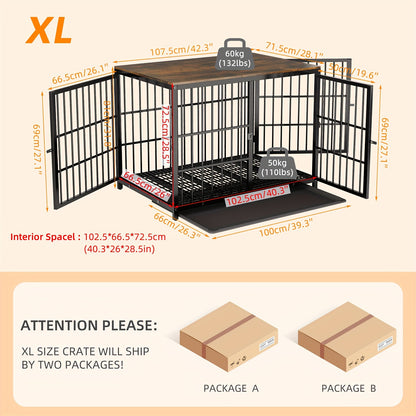 Cage pour chien, bois pour animaux et maison – vue détaillée 2