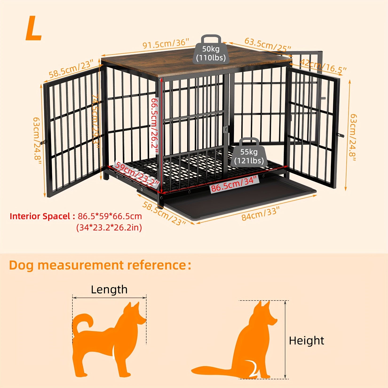 Cage pour chien, bois pour animaux et maison – vue détaillée 17