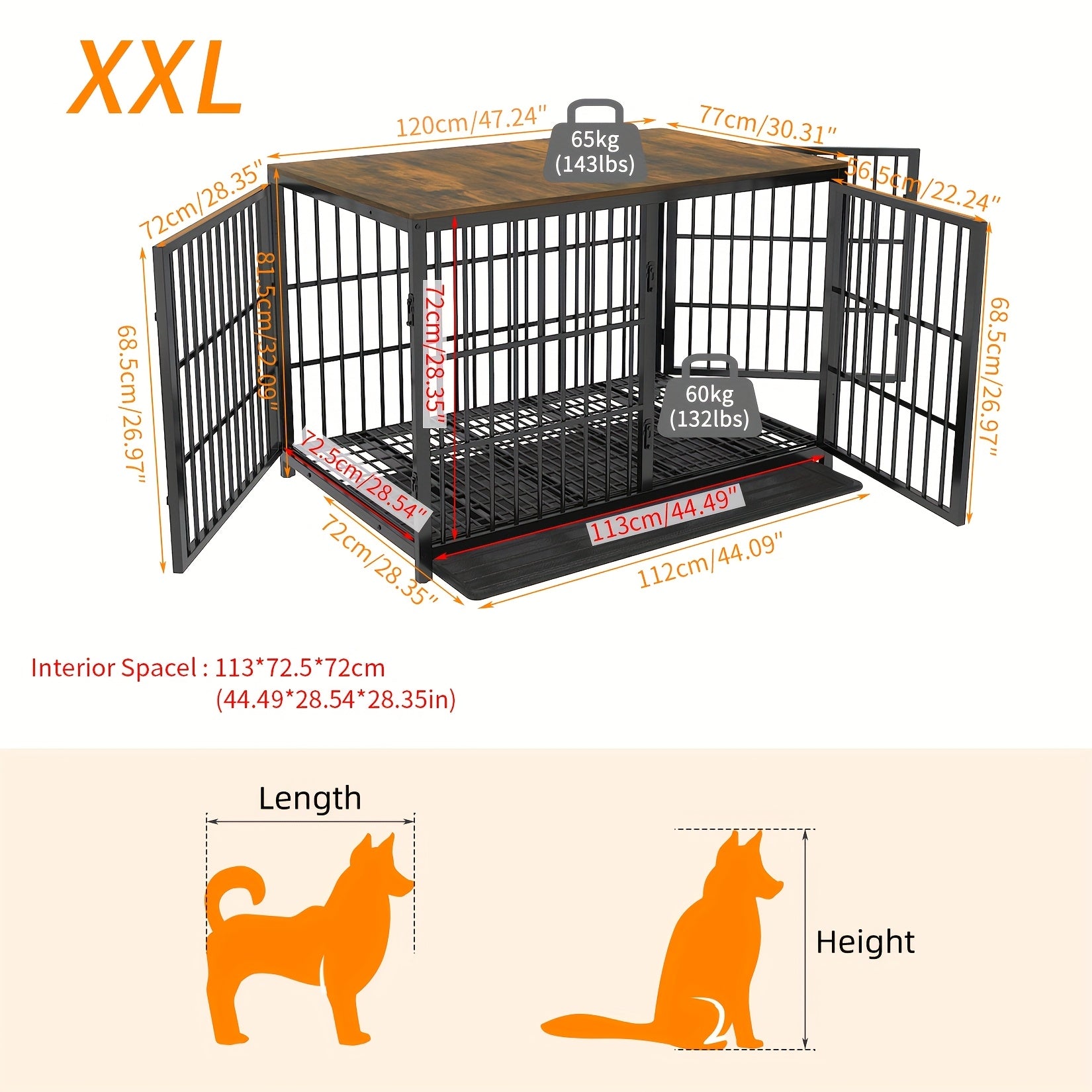Cage pour chien, bois pour animaux et maison – vue détaillée 18