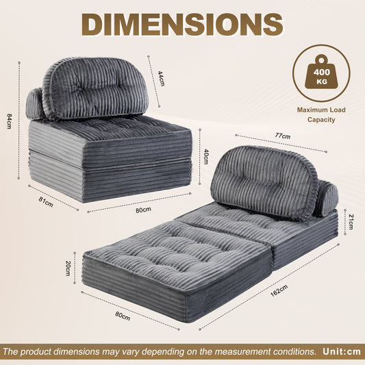 Canapé pliant pop-up, velours pour salon et maison – vue principale