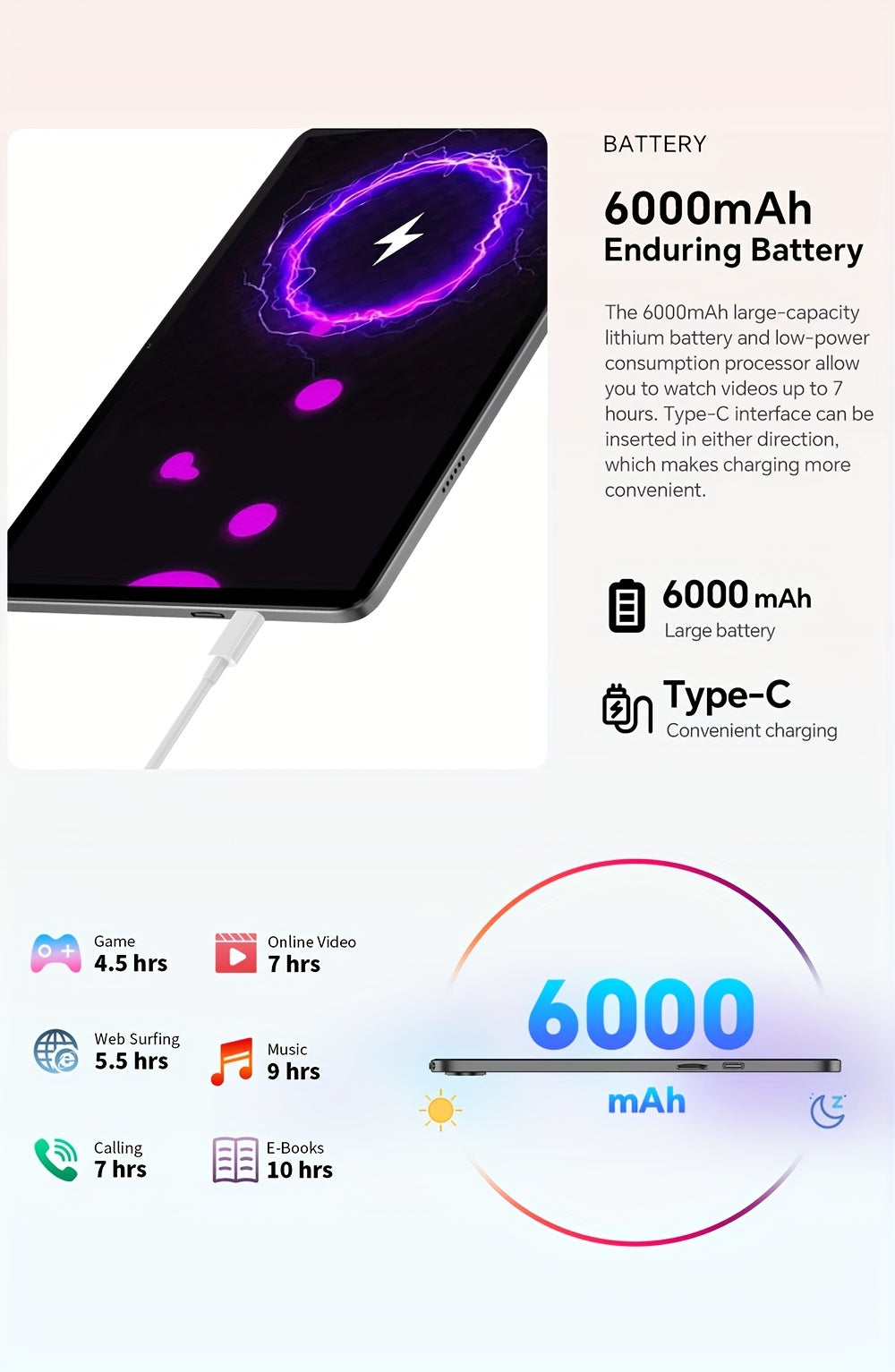 Carte mémoire, 6000 mAh pour déplacements et maison – vue détaillée 20