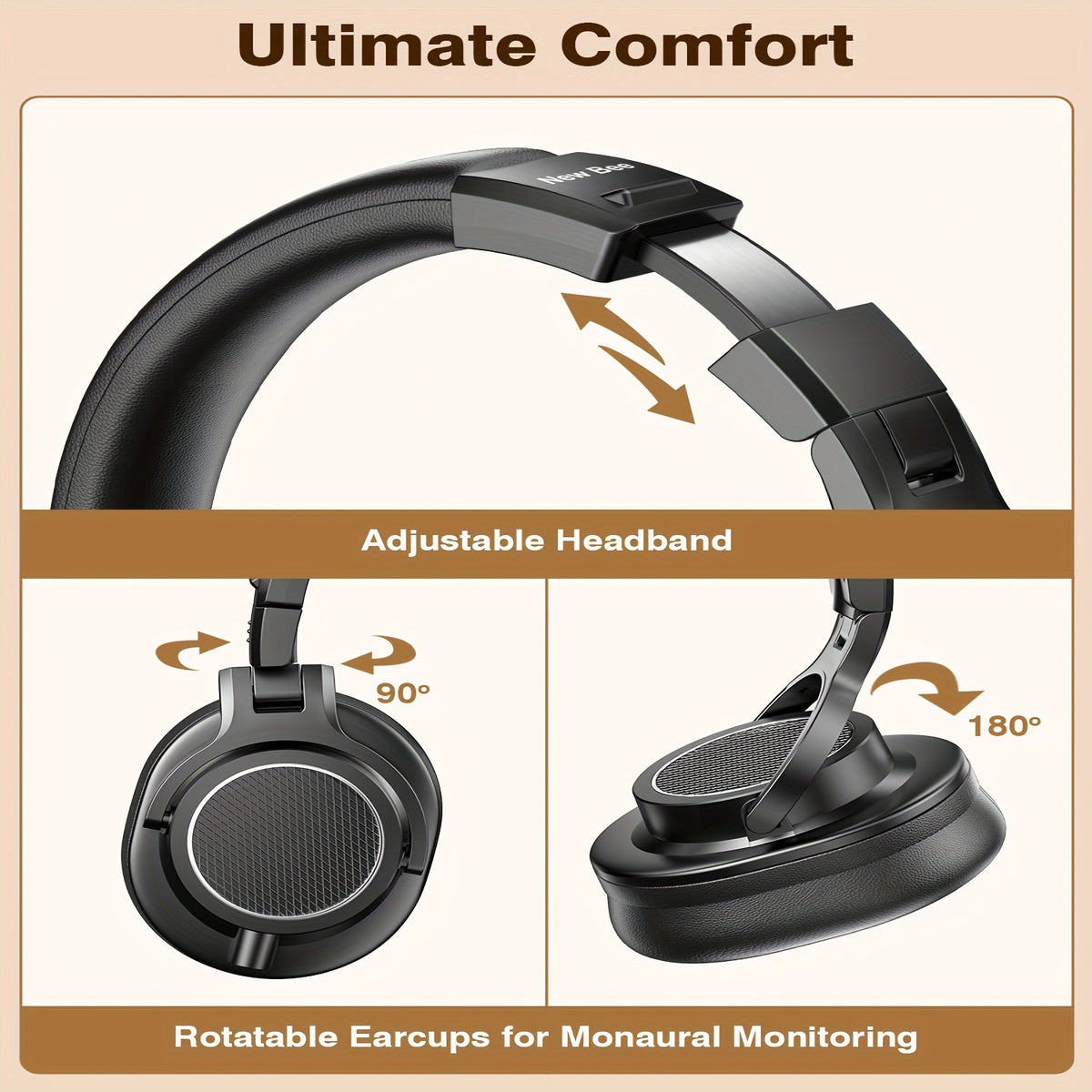 Casque de Studio Professionnel Filaire, 6.35mm pour Enregistrement et quotidien – vue détaillée 4