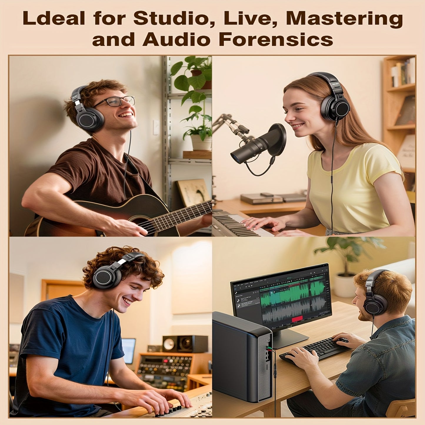 Casque de Studio Professionnel Filaire, 6.35mm pour Enregistrement et quotidien – vue détaillée 7