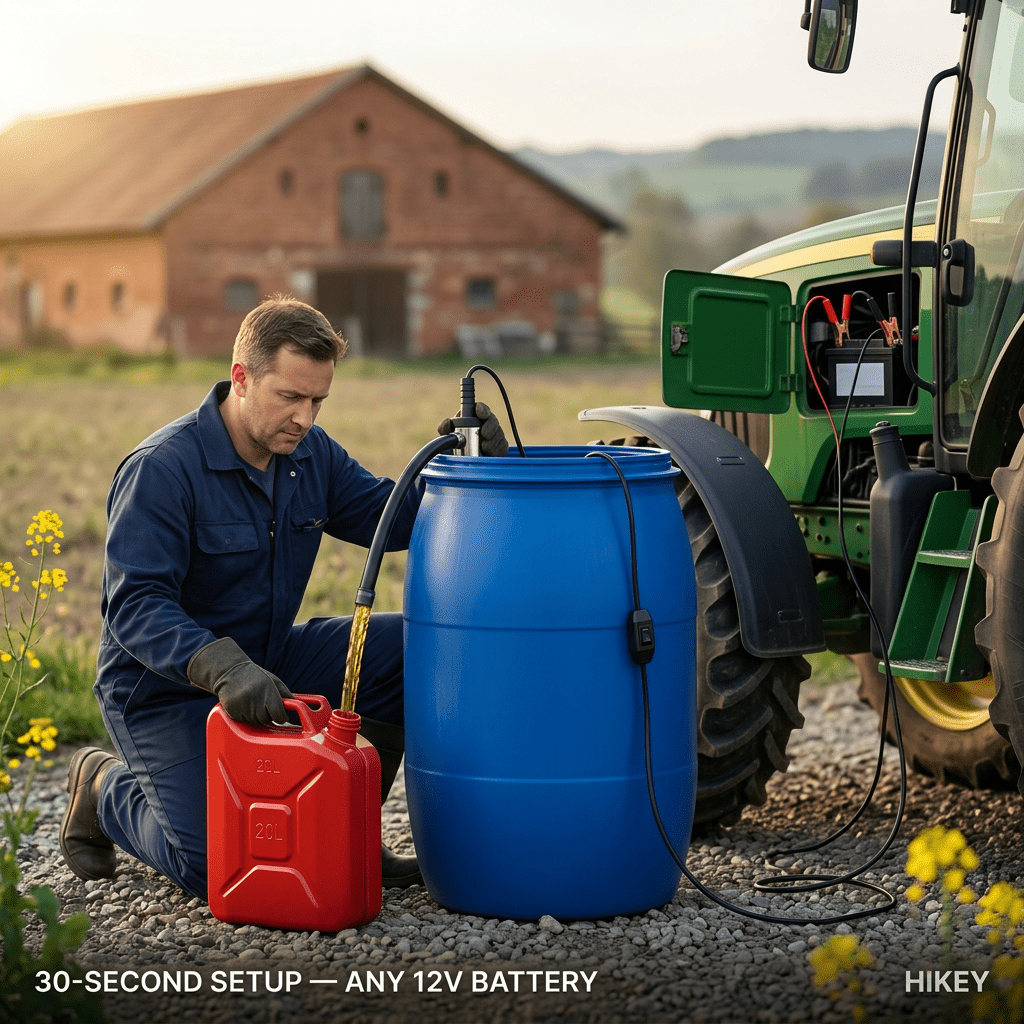 Pompe de transfert de carburant diesel submersible 12V, pompe électrique portable de vidange d'huile 12L/min avec interrupteur marche/arrêt et pinces crocodiles, outil de pompage en acier inoxydable pour eau et kérosène pour voiture, camion, bateau, remor
