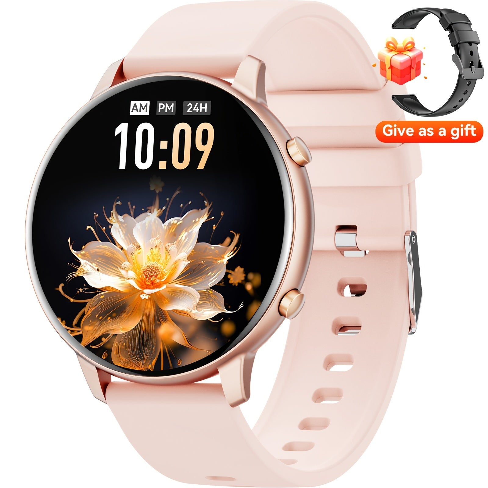 Montre Connectée Sport 1.39 pouces Écran Tactile Haute Définition, Appel Sans Fil, Assistant Vocal, Contrôle de la Caméra Sans Fil, Rappel Sédentaire, Lecture de Musique, 5.3, Chargement Magnétique, Batterie 210Mah, Compatible Android et iPhone