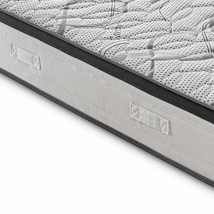 Matelas ROYAL DELUXE avec effet MÉMOIRE - Mousse HR haute densité - 100% orthopédique fabriqué en Italie - Housse avec effet relaxant CARBONIO