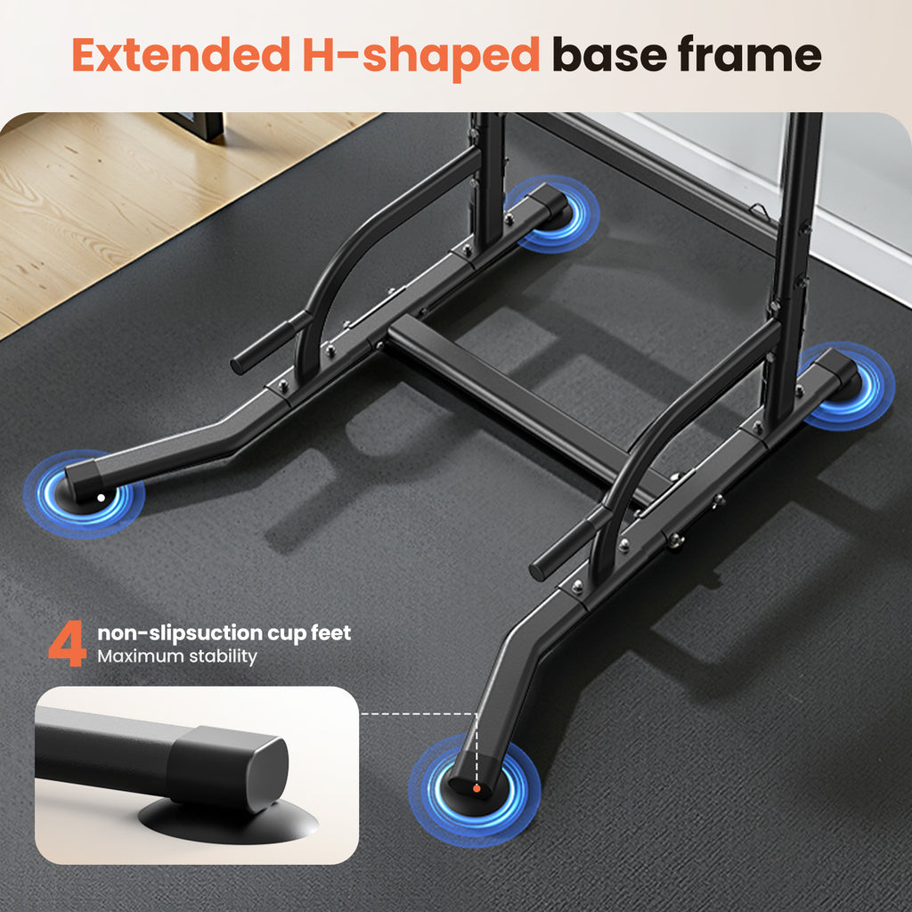 Barre de traction pour station de plongeoir, tour de force multifonction à hauteur réglable, entraînement de musculation pour exercices d'abdominaux et de push-up pour salle de sport à domicile, équipement d'entraînement de force et de fitness [Tankesi]