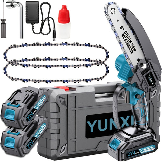 Nouvelle Mini Tronçonneuse Sans Fil, Légère et Portable, Machine Électrique à Main pour Couper les Arbres, Équipée d'un Pare-éclaboussures, Verrou de Sécurité, Batterie Rechargeable et Coupe Sûre, Permet de Couper Rapidement les Branches d'Arbres, Jardins