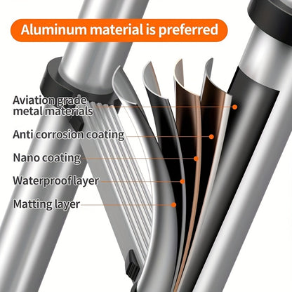 Échelle télescopique en acier inoxydable allant de 2,6 à 6,3 mètres - un design robuste, portable et pliable avec des pieds en caoutchouc antidérapants et un verrou de sécurité, idéal pour la peinture murale, l'accès polyvalent à la hauteur, les travaux d