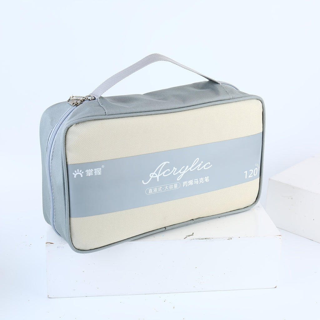 Lot de 120 couleurs, stylo acrylique double pointe avec pinceau et pointe fine pour bois, toile, pierre, verre, céramique, artisanat