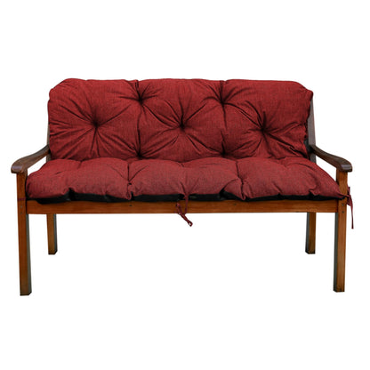 Coussin de Banc de Jardin, Coussin d'Assise et de Dossier, pour 1/2/3 Personnes, Coussin Rembourré avec Sangles, pour Intérieur/Extérieur, Coussin de Banc pour Banc v2
