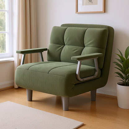Canapé-lit pliable pour décoration de Noël d'appartement, confortable et durable, accoudoirs argentés, matériau en velours côtelé, plusieurs couleurs disponibles, polyvalent pour chambres à coucher, idée cadeau créative, décoration de Noël, cadeau personn