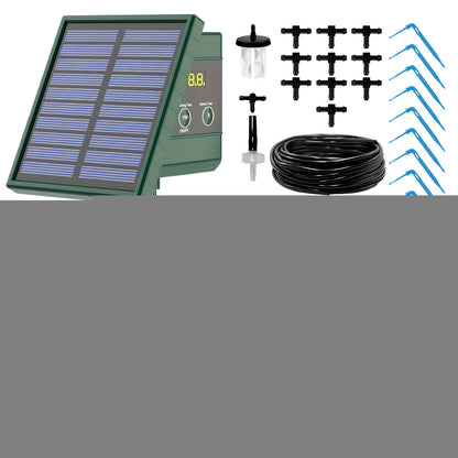 Kit d'irrigation goutte à goutte solaire 1pc 1.1W avec tuyau de 10M et 10 goutteurs d'arrosage, batterie intégrée de 1500Mah, adapté aux jardins intérieurs et extérieurs, kit d'arrosage automatique, adapté aux pelouses, cours, salles d'étude, balcons, ent