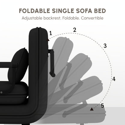 Fabuleux Fauteuil Lit Convertible 5-en-1 Fabulcozy, Fauteuil de Sieste Pliant avec Accoudoirs en Métal, Fauteuil de Détente Inclinable Réglable, Meuble de Rangement Peu Encombrant, Fauteuil de Salon, Montage Facile, Entrepôt Local
