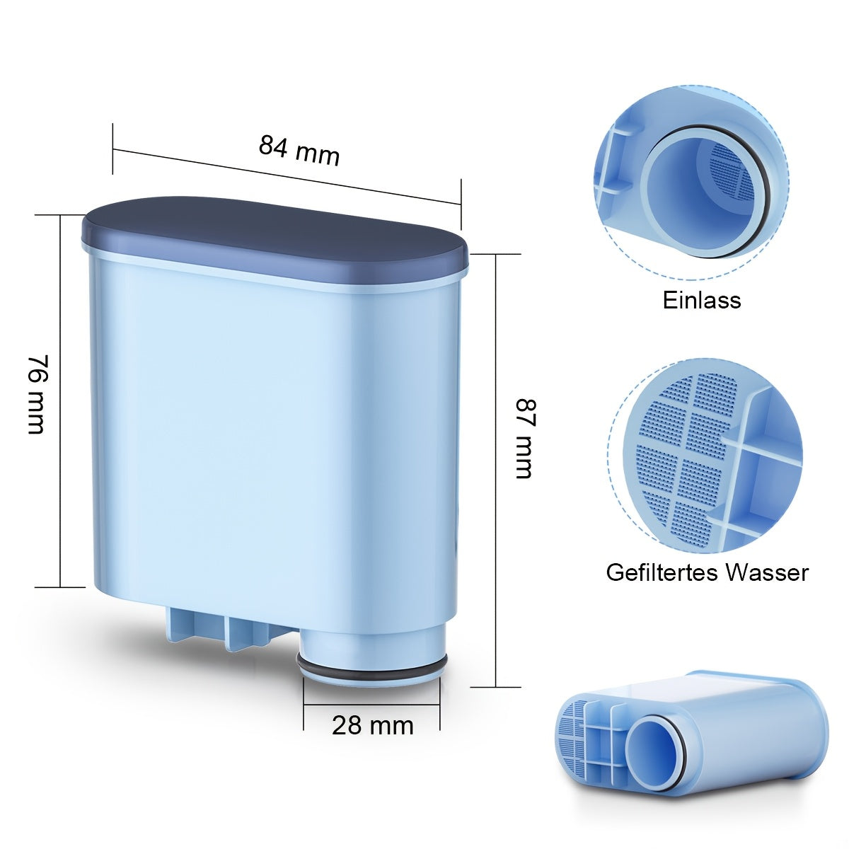 Lot de 6 filtres à eau de rechange compatibles avec AquaClean CA6903/10 CA6903/22 CA6903, cartouche de filtre à eau à 2 étages adaptée aux machines à café entièrement automatiques Saeco &