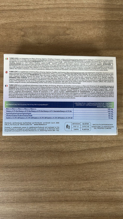 Complément Alimentaire pour Hommes avec Maca, Ginseng, Arginine, Citrulline et Guarana - Expédition Rapide depuis un Entrepôt Local - 30 Capsules