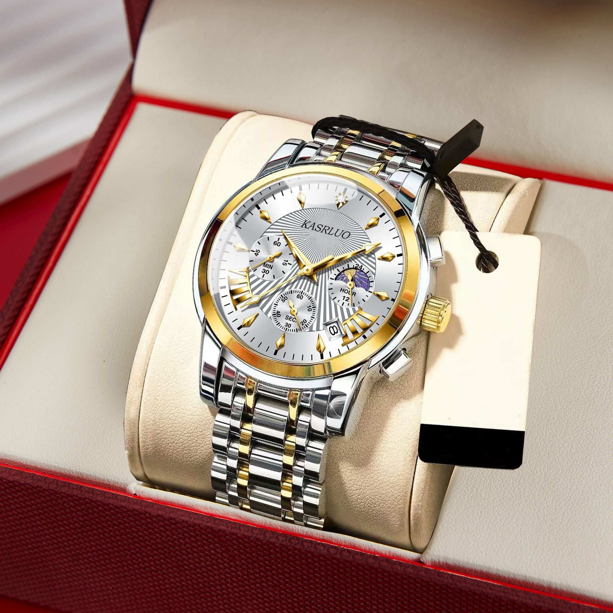 Montre pour homme avec bracelet en acier inoxydable et date, montre-bracelet tendance