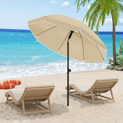 1 parasol de plage, parasol de balcon, protection UV, parasol à 8 baleines, stable, réglable, pliable à 45°, poids 180G/M², bloque efficacement les rayons UV, portable, compagnon idéal pour les voyages de camping et les journées à la plage