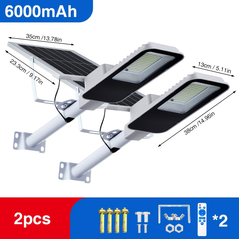 Lampes Solaires de Jardin, Allumage Automatique du Crépuscule à l'Aube. Disponibles en Spécifications 4000Mah/6000Mah. Lampes LED de Jardin Haute Luminosité, Lampadaires Solaires d'Extérieur, Adaptées aux Rues, Terrasses, Cours, Garages, Terrasses, Parkin