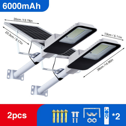 Lampes Solaires de Jardin, Allumage Automatique du Crépuscule à l'Aube. Disponibles en Spécifications 4000Mah/6000Mah. Lampes LED de Jardin Haute Luminosité, Lampadaires Solaires d'Extérieur, Adaptées aux Rues, Terrasses, Cours, Garages, Terrasses, Parkin