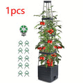 Deux Supports de Culture pour Tomates avec Auvent, Bacs de Jardin de 57 Pouces de Haut pour Plantes Potagères Grimpantes, Cages à Tomates Autoirrigantes, pour Pots de Jardin Intérieur et Extérieur sur la Serre de Patio