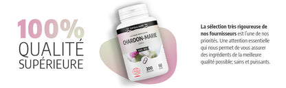 Chardon-Marie Biologique | 900 mg/jour | Silybum marianum | Certifié Ecocert | 200 Gélules