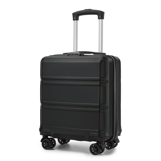 Valise Kono légère à coque rigide avec serrure à combinaison à 3 dials et 4 roues pivotantes robustes, Noire, Petite